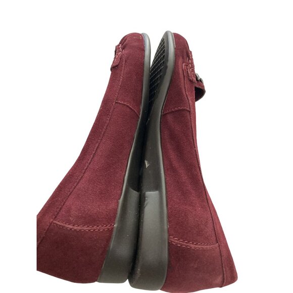 Aerosoles Womens size 8 Burgundy Suede Rhinestone Embellished  Flats shoes - Picture 6 of 8